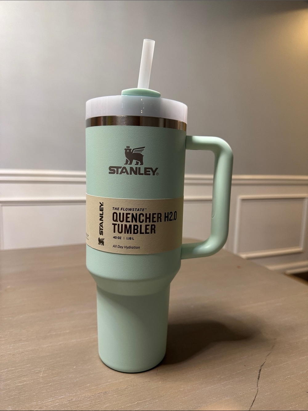 Stanley Quencher Tumbler - Mint Green with White Lid